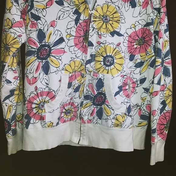 Merona Floral Zip Up Hooded Sweatshirt size XXL NWOT. - Picture 6 of 9